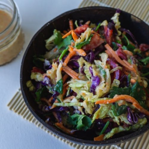 Vegan Asian Slaw that is a great lunch or a good side for potlucks!