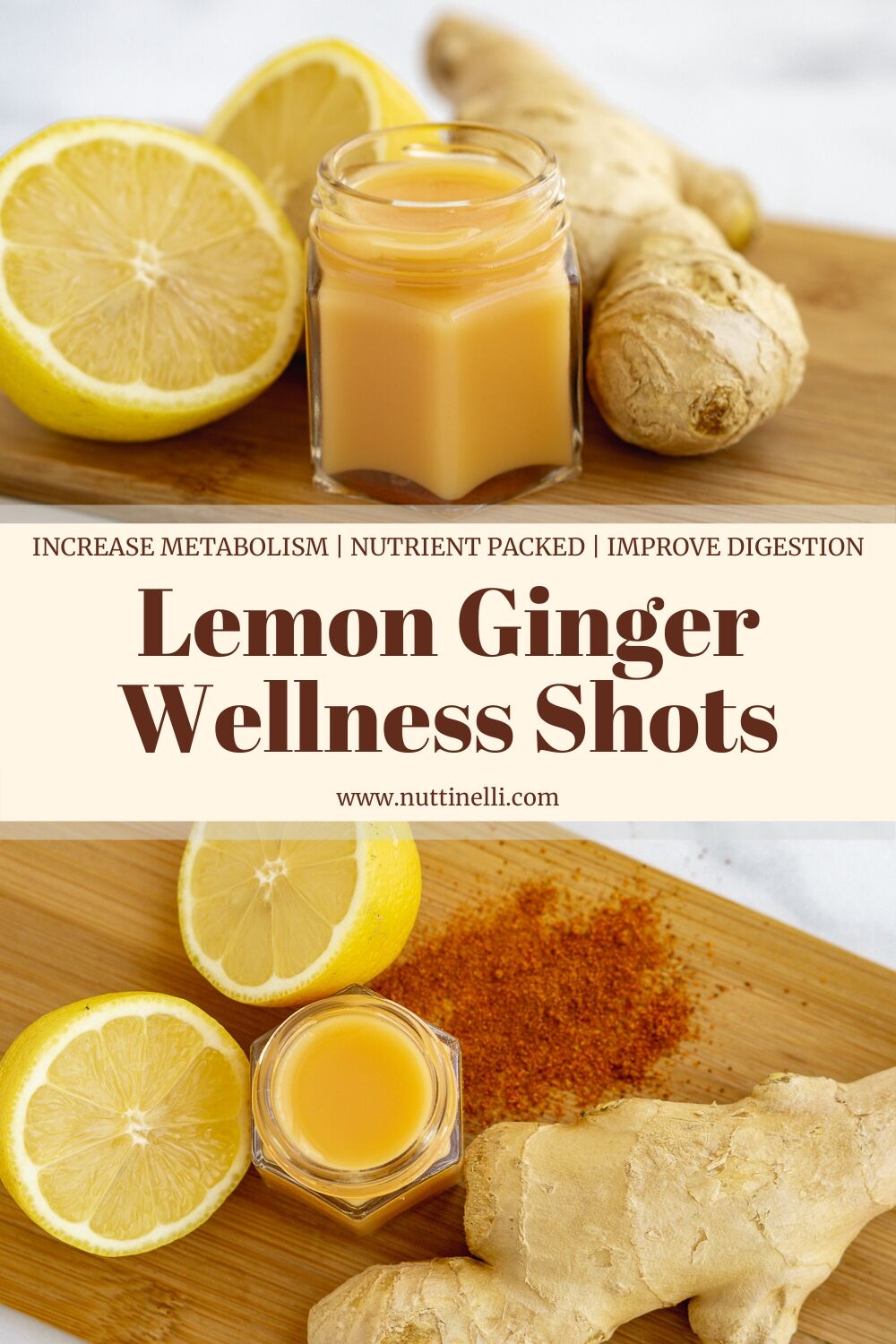 Lemon Ginger Wellness Shots - A Great Way to Start the Day - Nutti Nelli