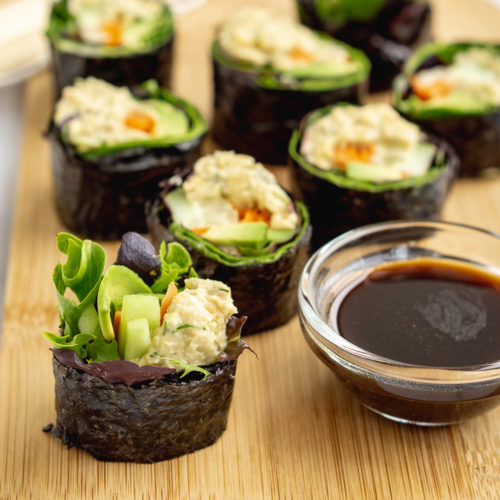 Homemade Vegan Sushi - Made Easy With Chickpea Tuna! - Nutti Nelli